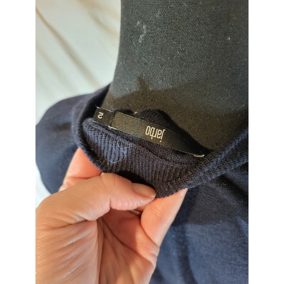 Jarbo Size 2 Black 100% Merino Wool Sweater - Picture 5 of 7
